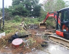 진입로 골재 포장공사 잡목 넝쿨제거 작업