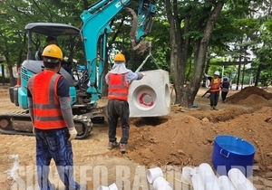우배수공사 집수정설치 조경공사 작업현장
