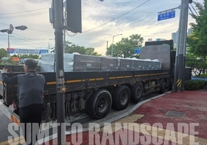 보도블럭포장 투수블럭시공 작업 현장